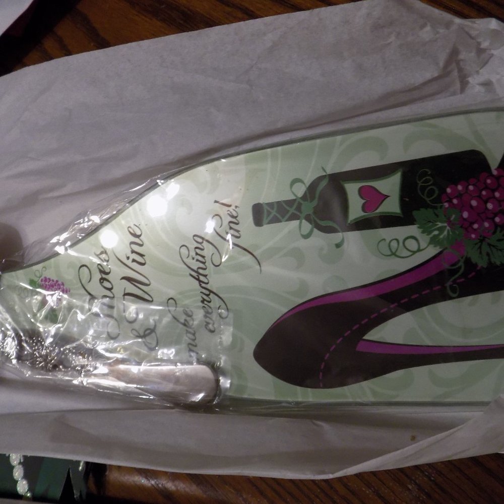 Epic Brand Cheese Server And Spreader "Shoes & Wine make everything fine!"